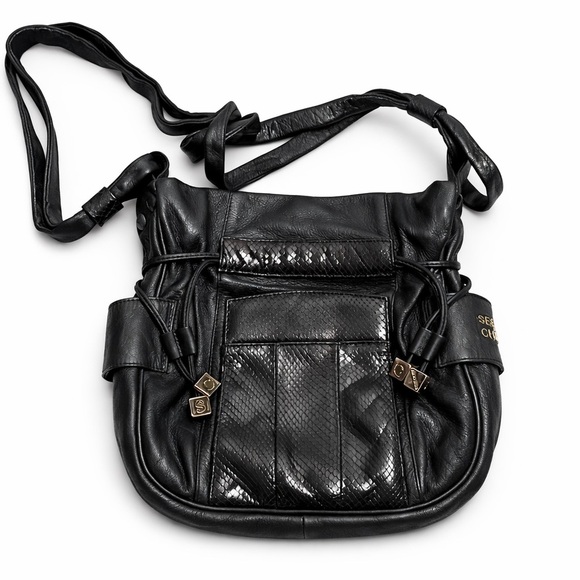 See By Chloe Handbags - SEE BY CHLOE BLACK LEATHER SNAKE SKIN STYLE PURSE